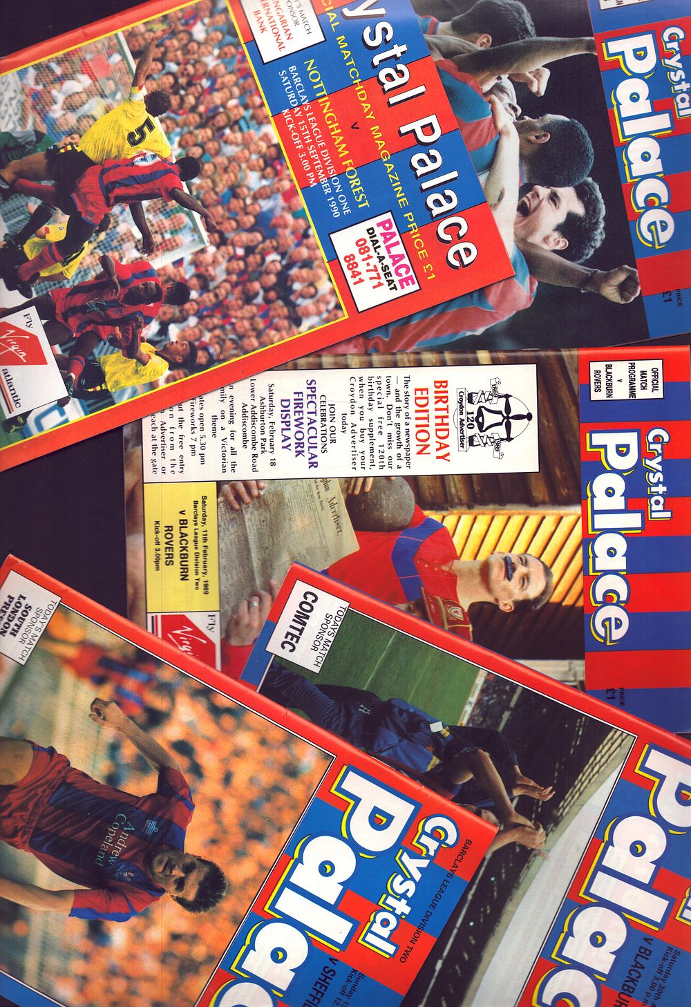 Lot 272: 5x Cystal Palace division 1 and 2 official...