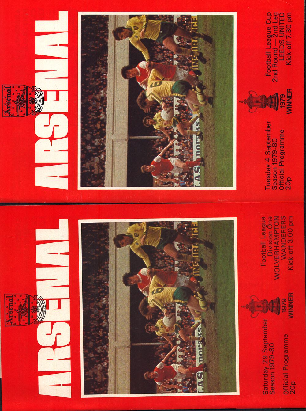 Lot 278: 2x Arsenal official programme, season 1979-80 division 1...