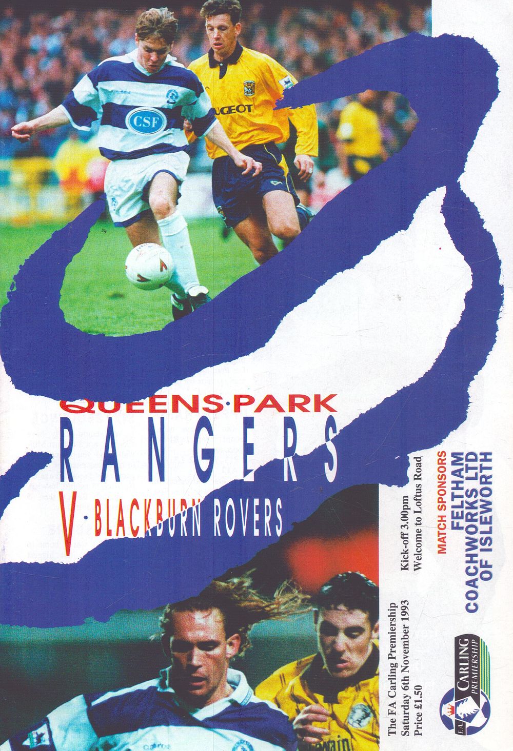 Lot 283: 1x Queens Park Rangers official programme, v Blackburn...