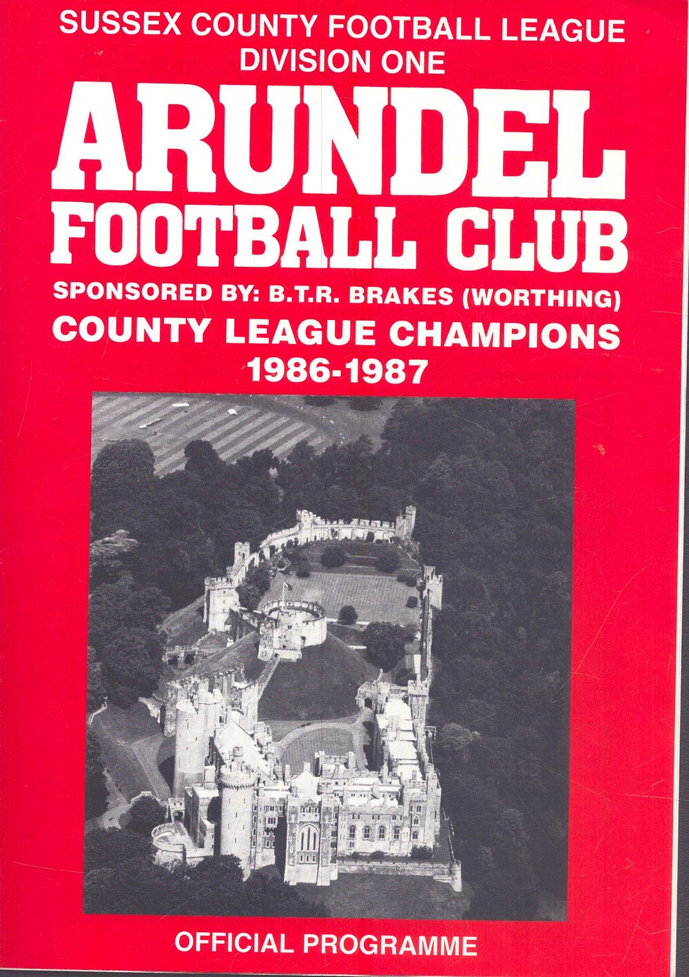 Lot 298: 1x Arundel Football club league division one, official...