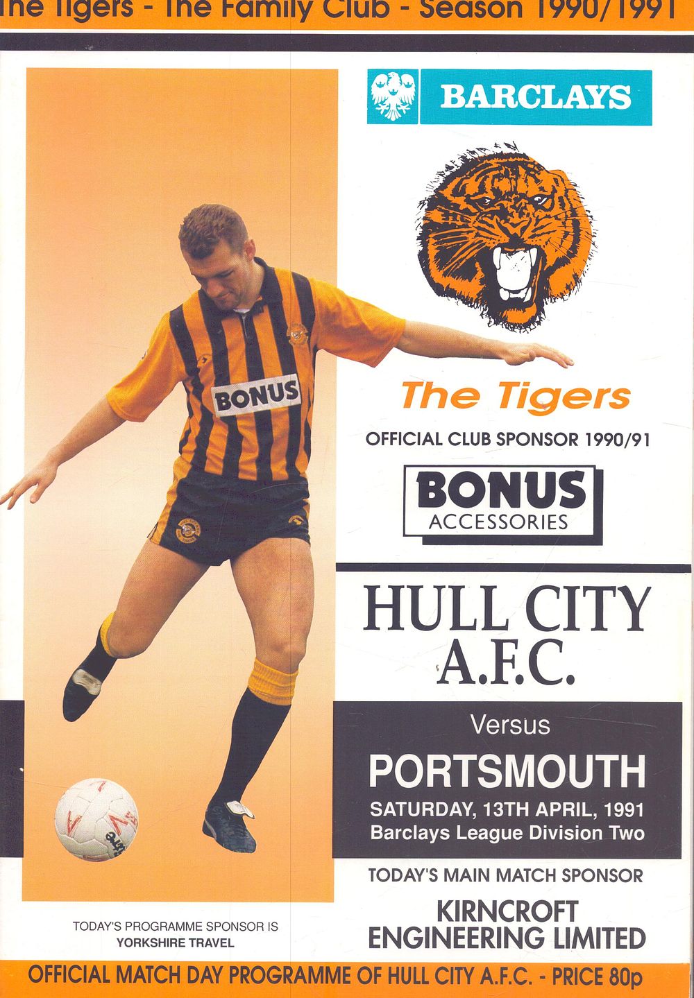 Lot 311: 1x Hull City, The Tigers, season 1990-91, v...