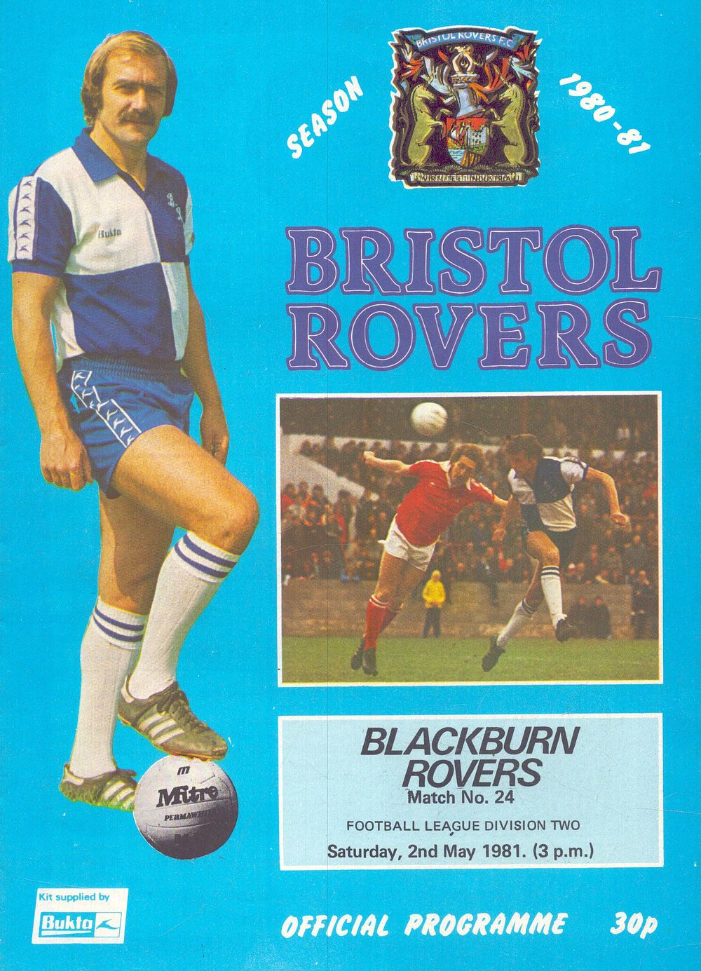 Lot 325: 1x Bristol Rovers, season 1980-81, official programme, v...