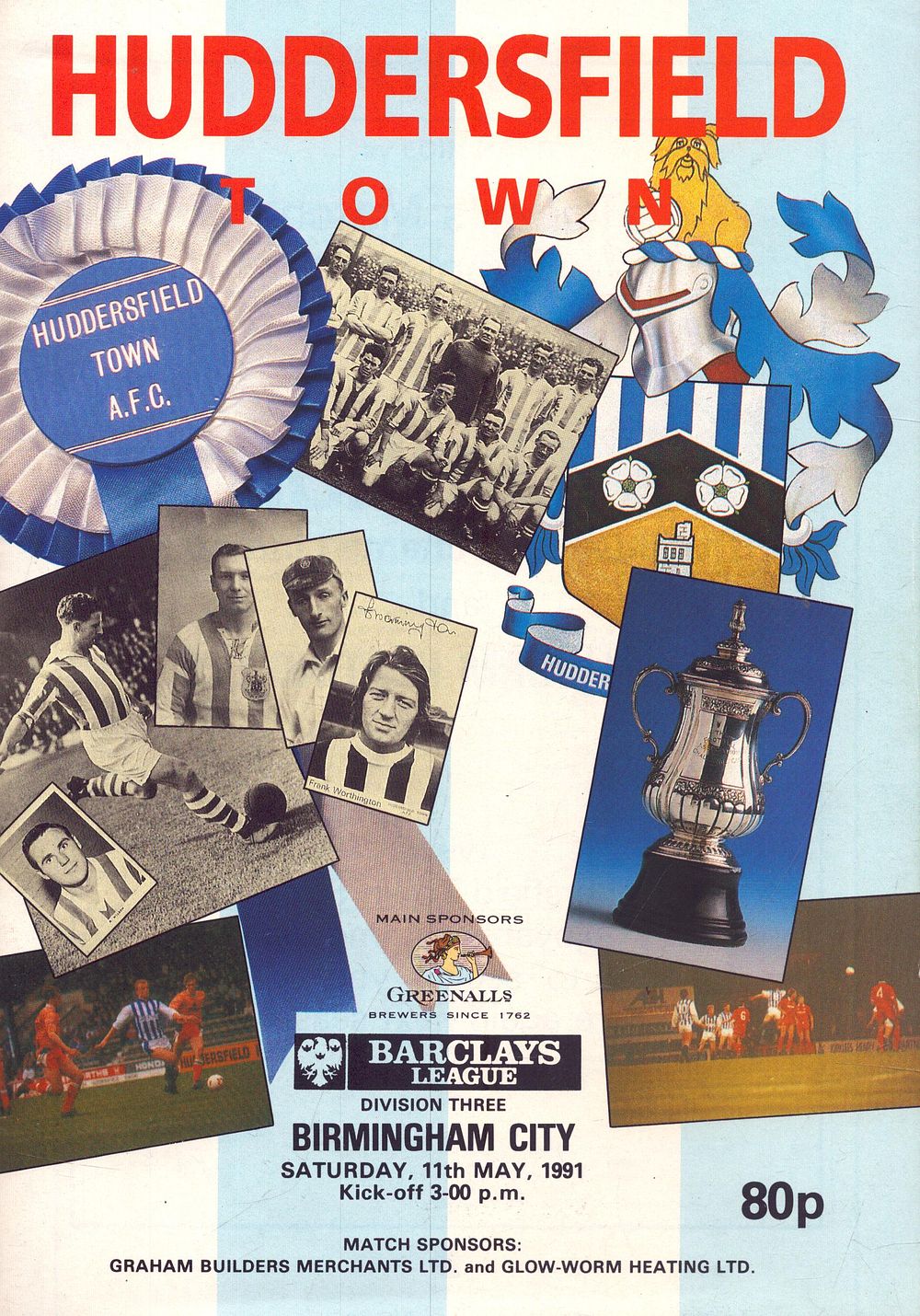 Lot 342: 1x Huddersfield town, division 3, v Birmingham city...