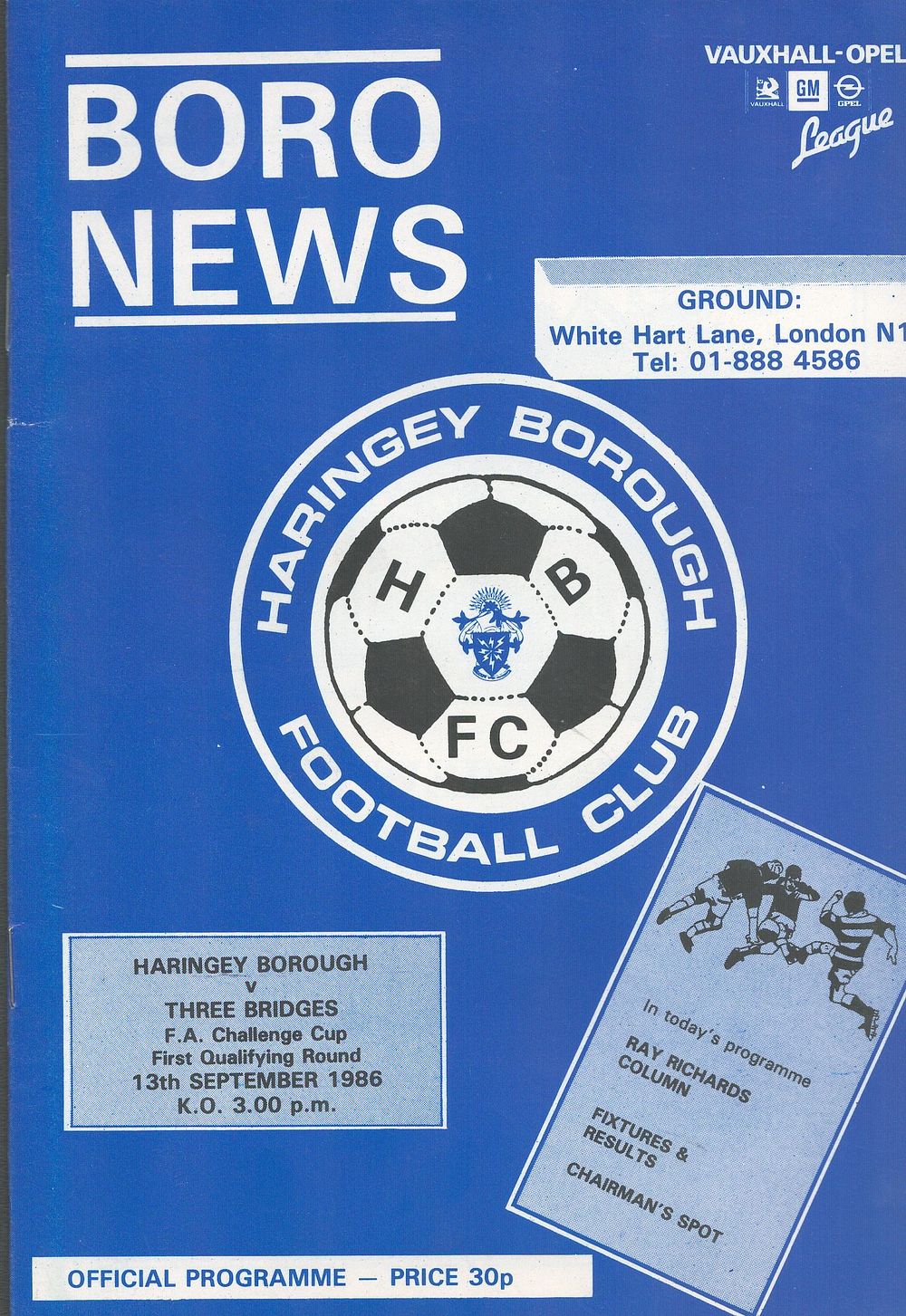 Lot 375: 1 x Haringey Borough 1986 Football Programme vs...
