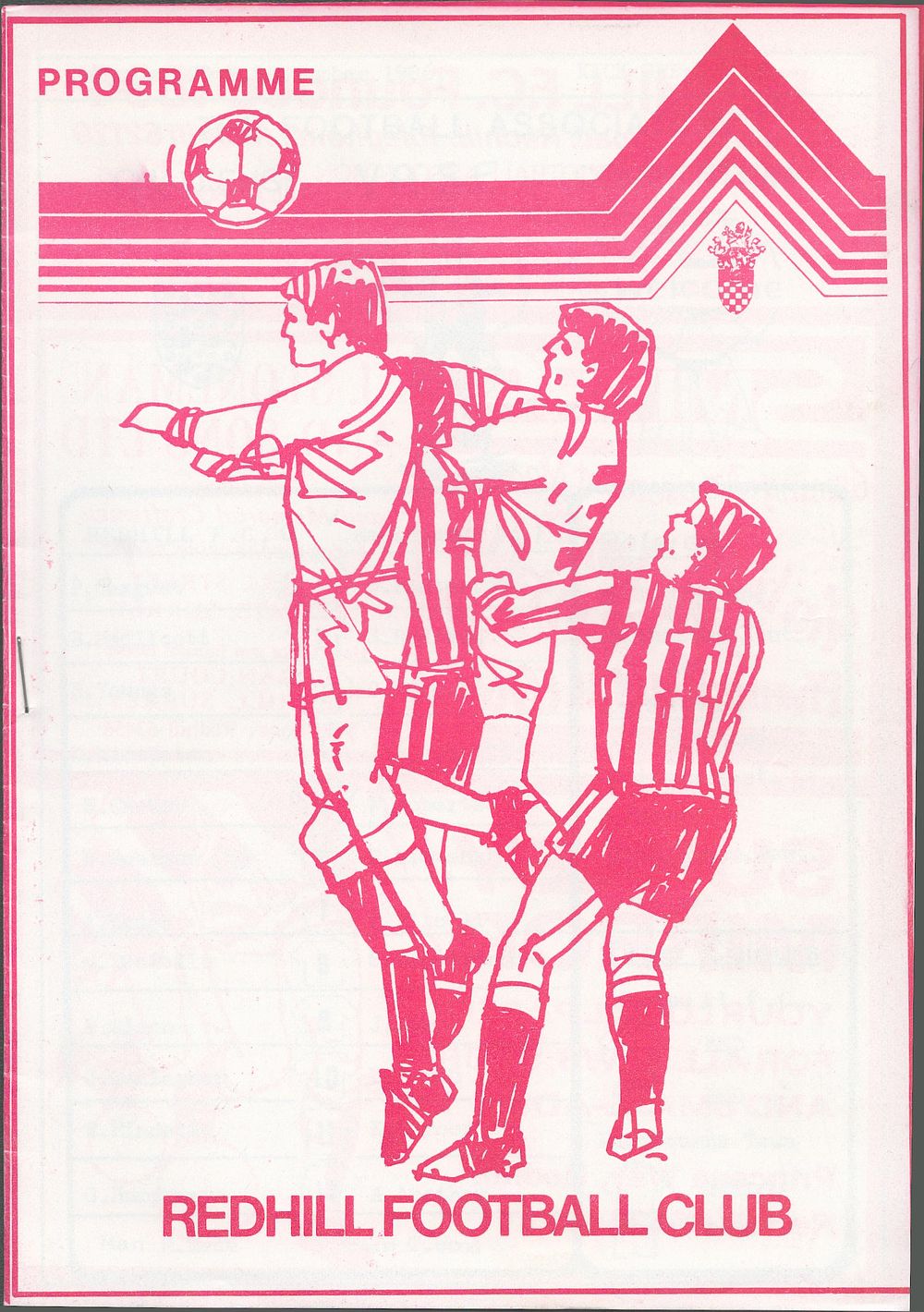 Lot 376: 1 x 1986 Redhill FC Football Programme vs...