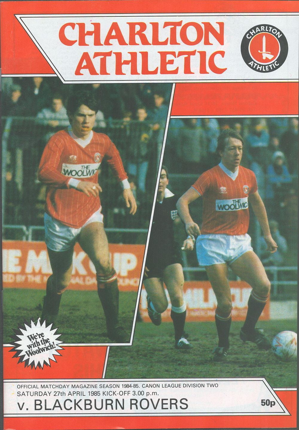Lot 380: 1x Charlton Athletic 1984/85 Football Programme vs Blackburn...