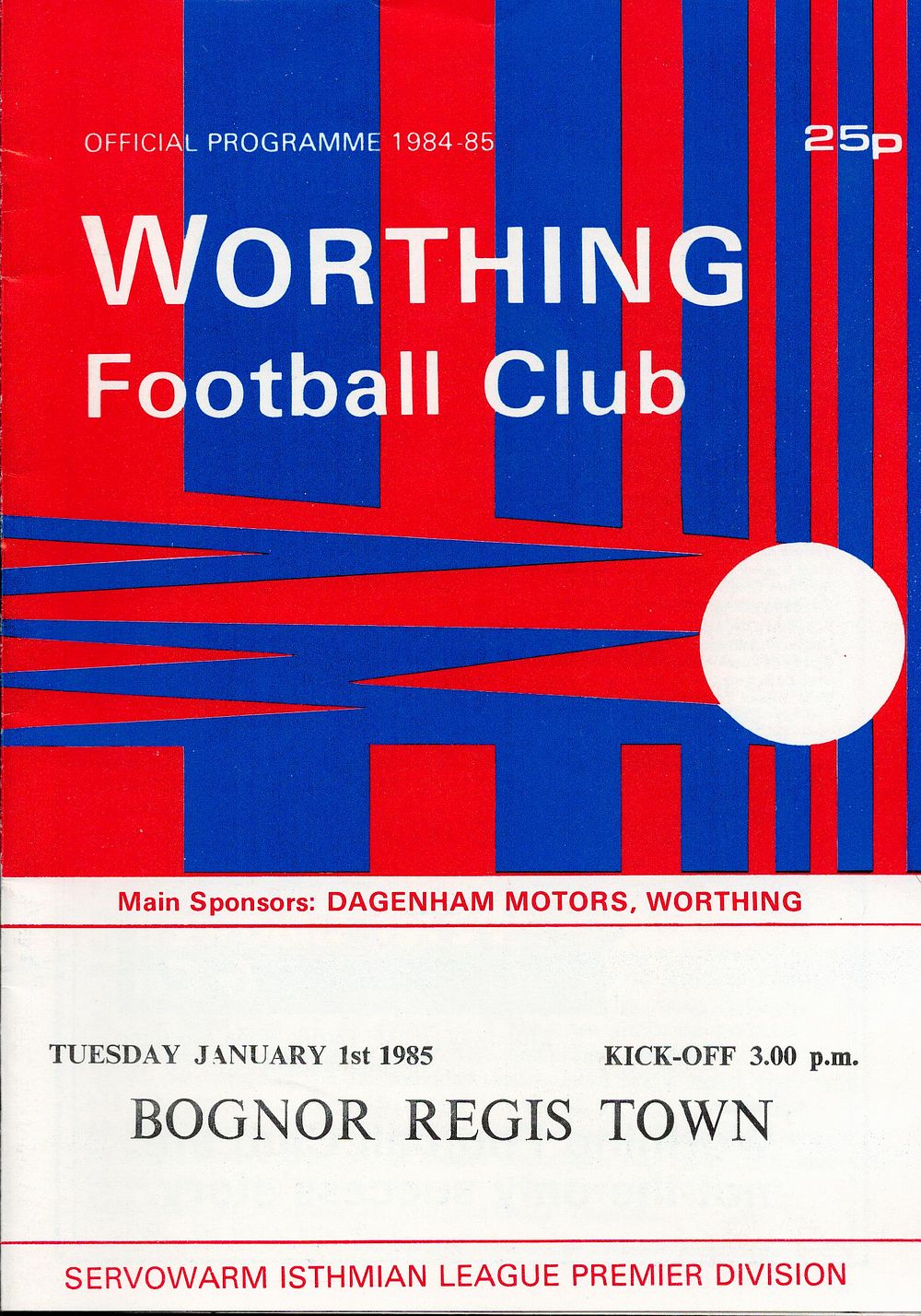 Lot 393: 1x Worthing F.C 1984/85 Football Programme v Bognor...