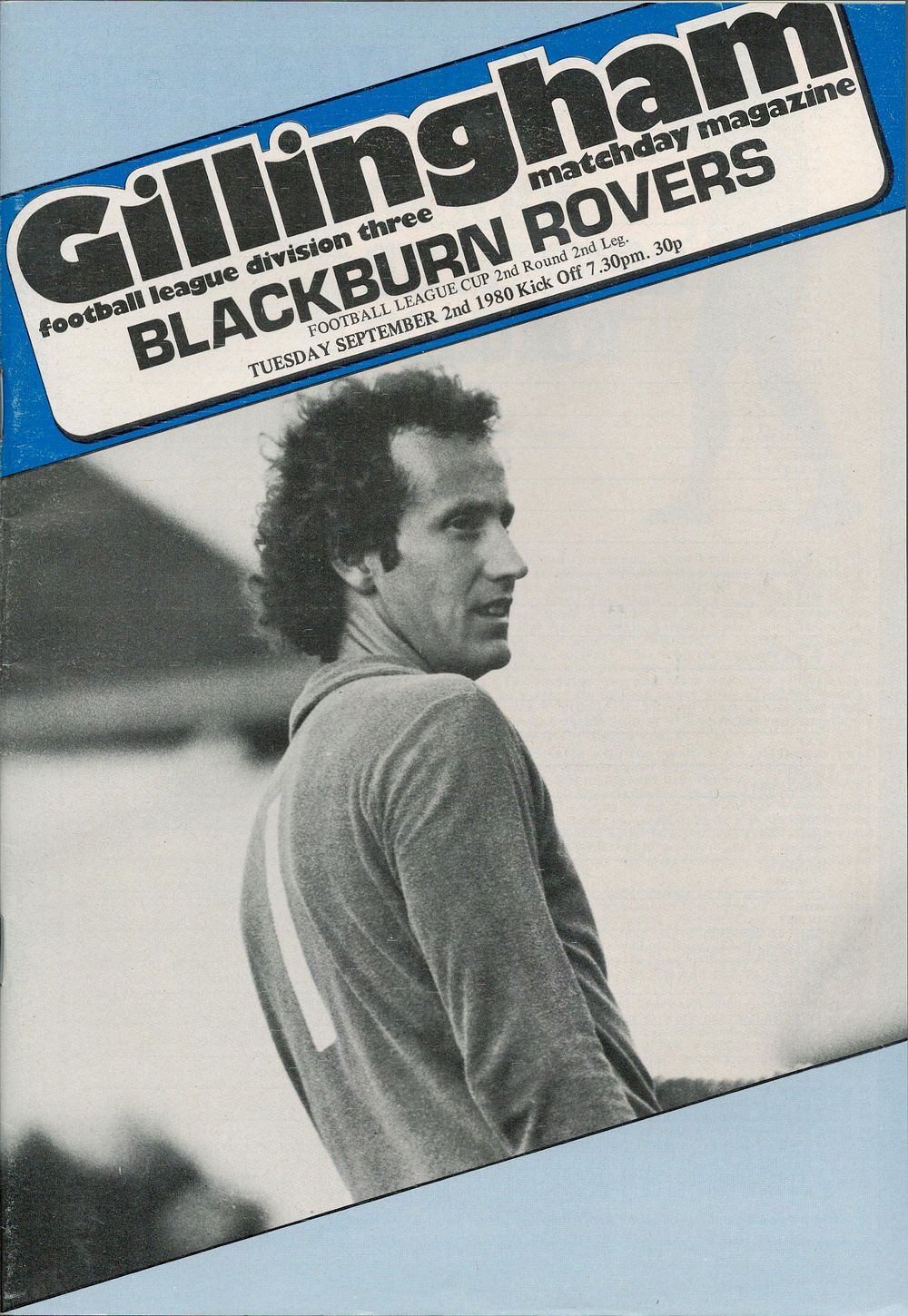 Lot 407: 1 x Gillingham Football Programme v Blackburn Rovers...