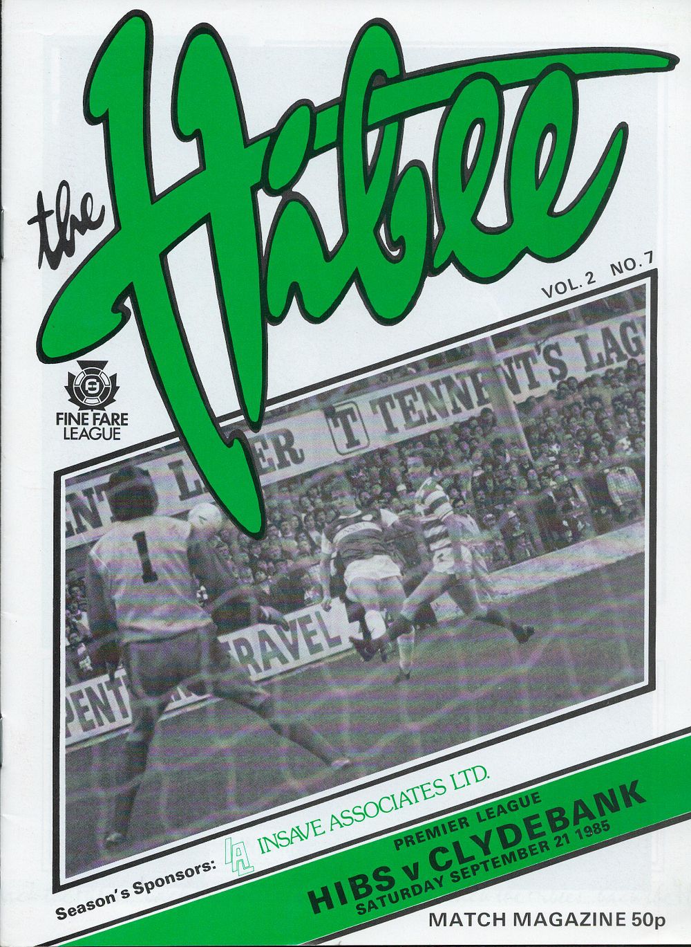 Lot 433: 1 x Hibernian 1985 Football Programme v Clydebank...