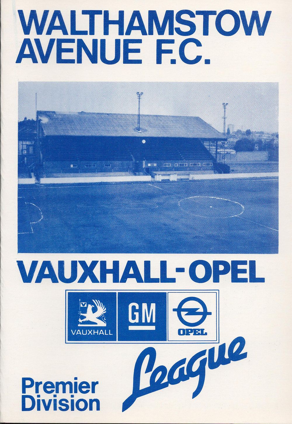 Lot 444: 1 x Walthamstow Ave FC 1986 Football Programme...