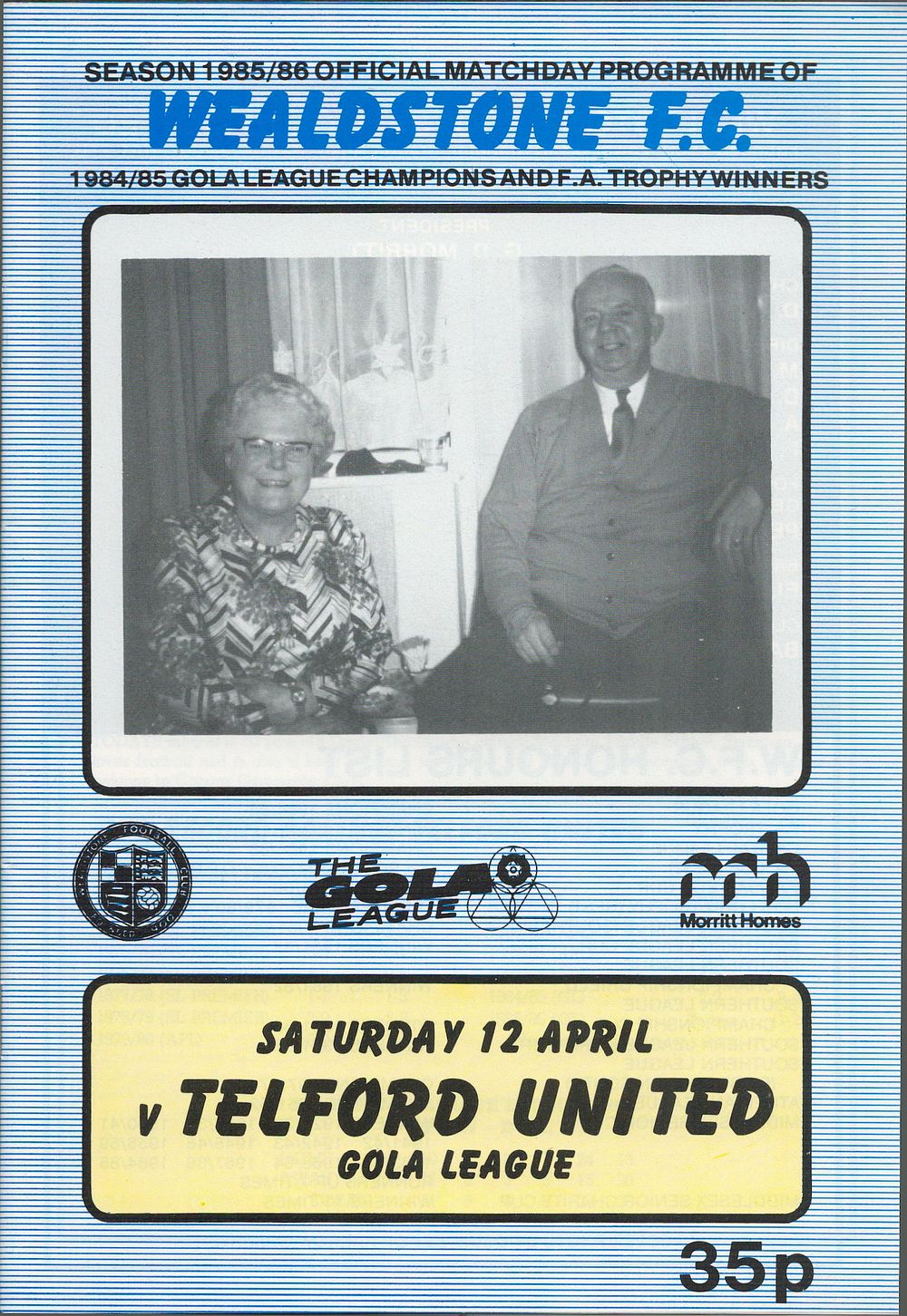 Lot 449: 1 x Wealdstone FC 1985/86 Football Programme v...