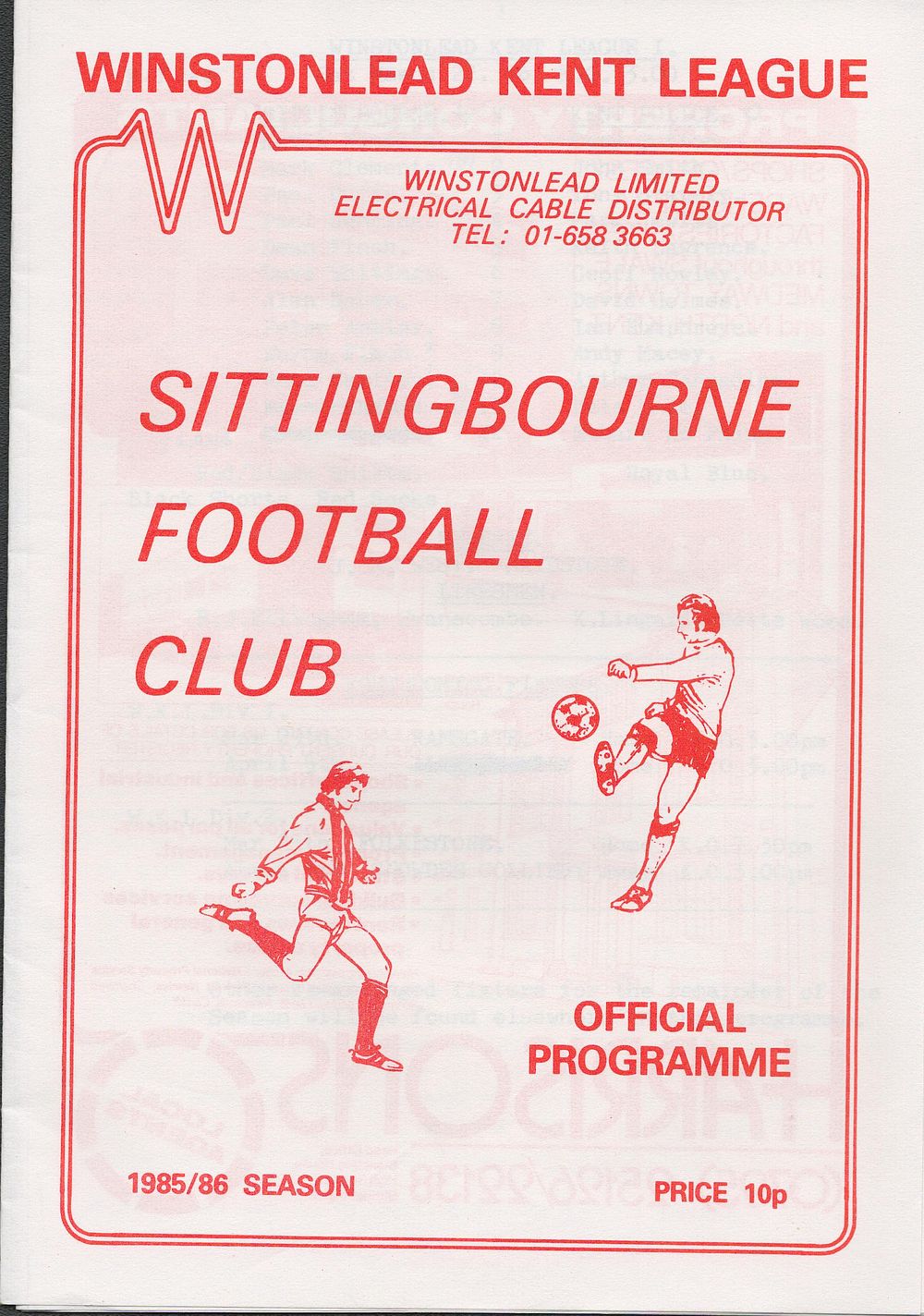 Lot 450: 1 x Sittingbourne FC 1985/86 Football Programme v...