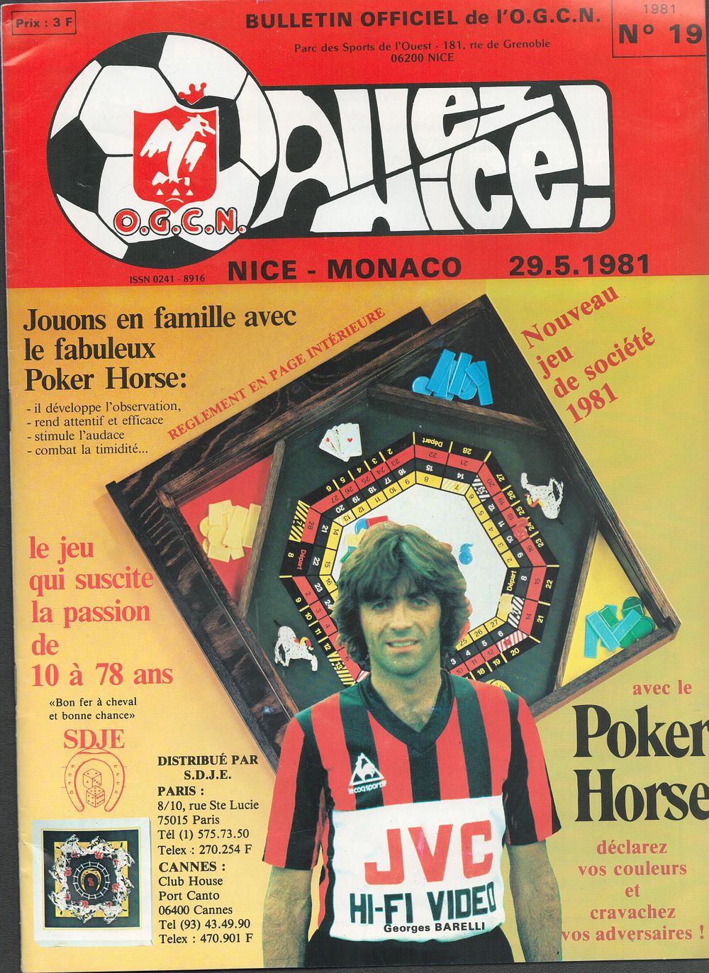 Lot 453: 1 x Nice 1981 Football Programme v Monaco...