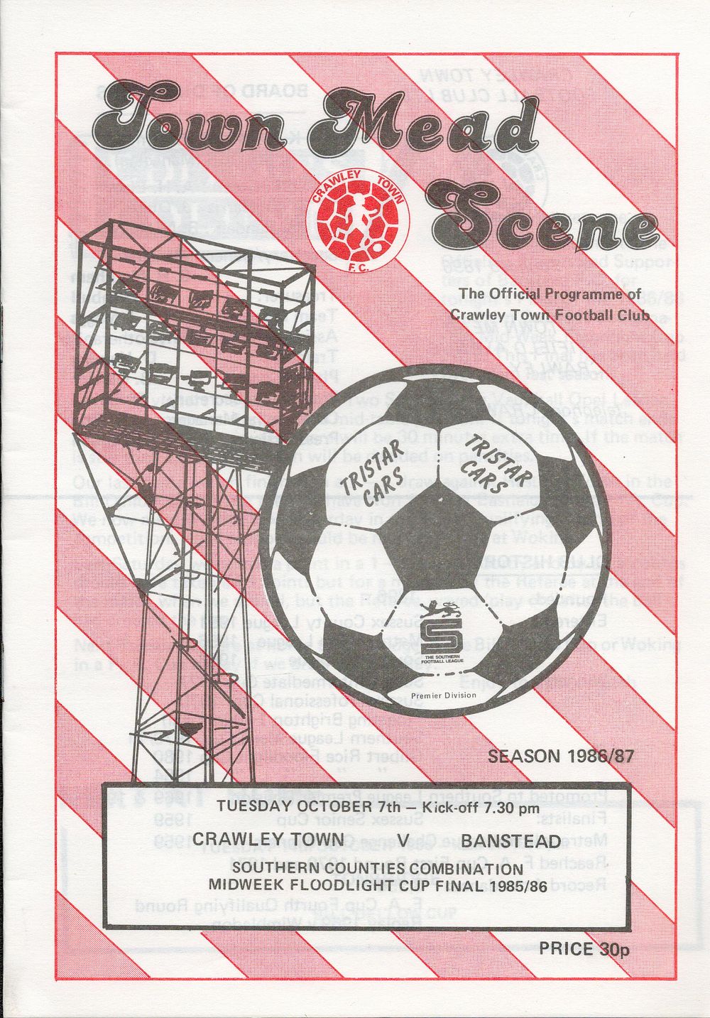 Lot 464: 1 x Crawley Town 1986/87 Football Programme v...