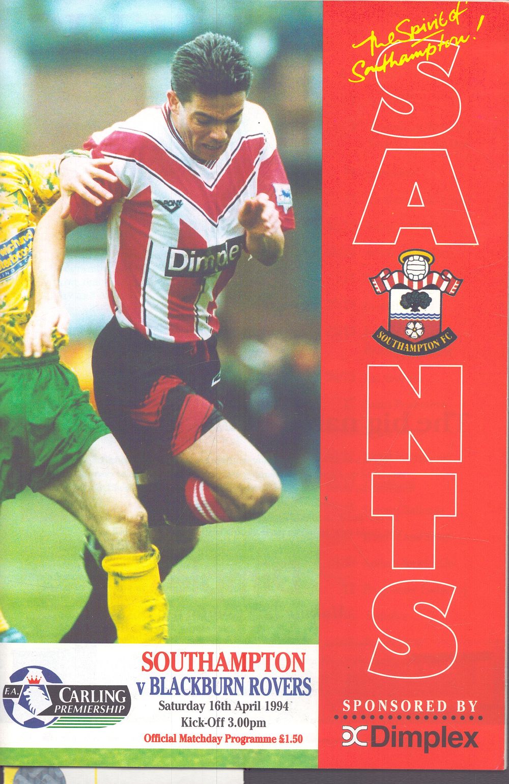 Lot 475: 1x Southampton, Saints, matchday programme, v Blackburn Rovers...