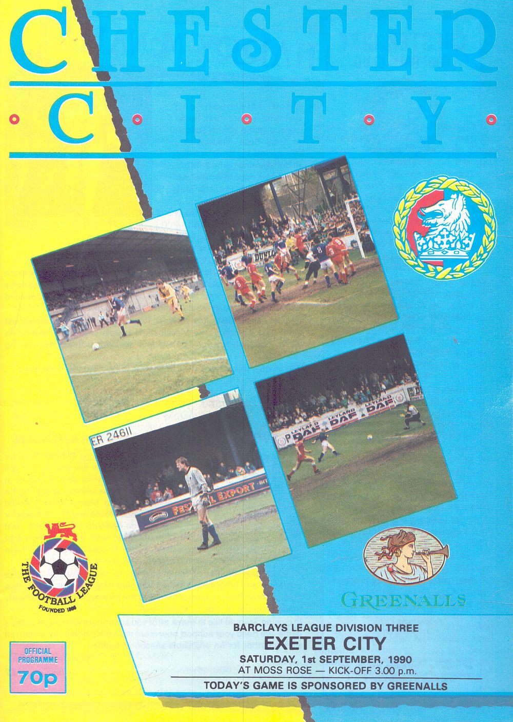 Lot 480: 1x Chester City, division three, v Exeter City...