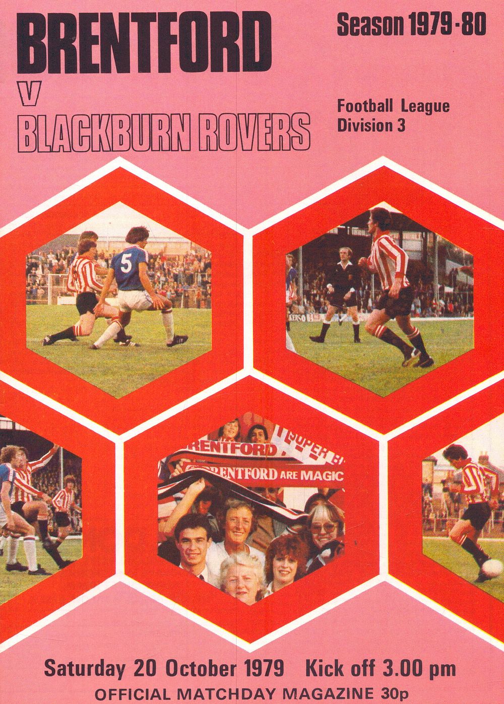 Lot 497: 1x Brentford season 1979/80, division 3, v Blackburn...
