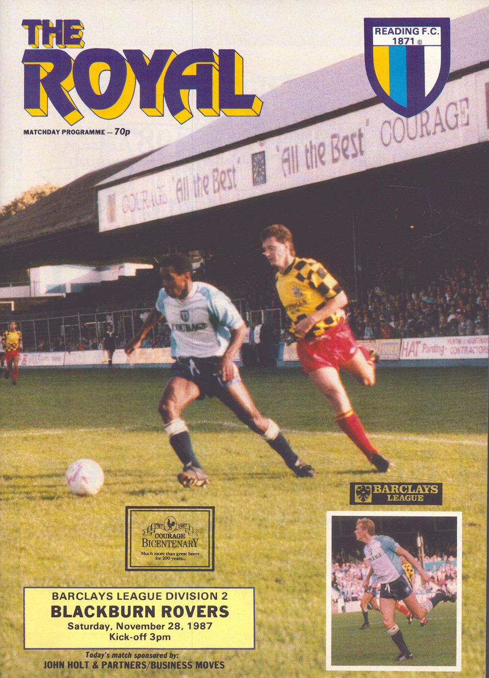 Lot 500: 1x Reading, the Royal matchday programme, division 2,...