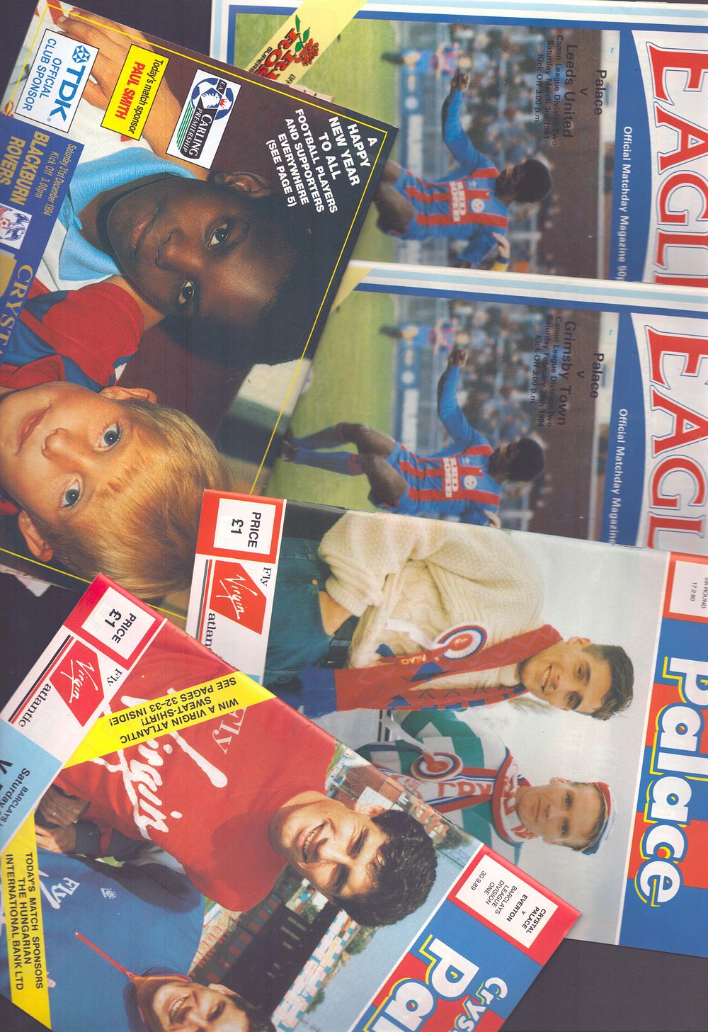 Lot 506: 5x Crystal Palace official programme, v Everton division...