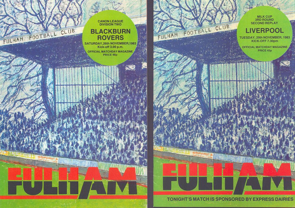 Lot 507: 2x Fulham matchday magazine, v Blackburn Rovers division...