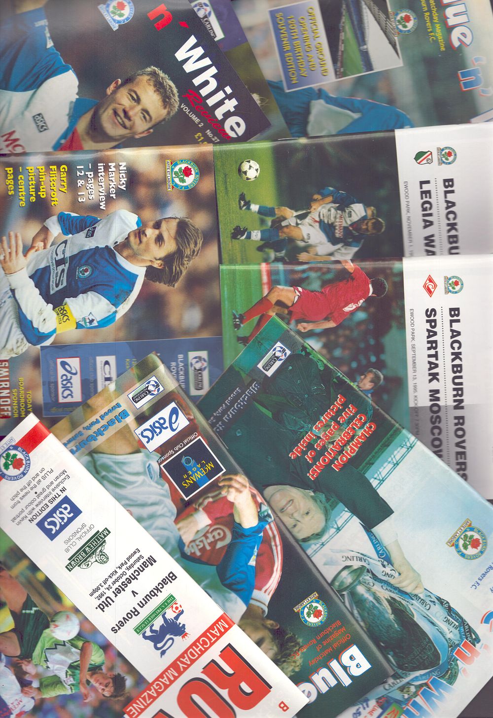 Lot 508: 9x Blackburn Rovers matchday magazines, Manchester Utd 24th...