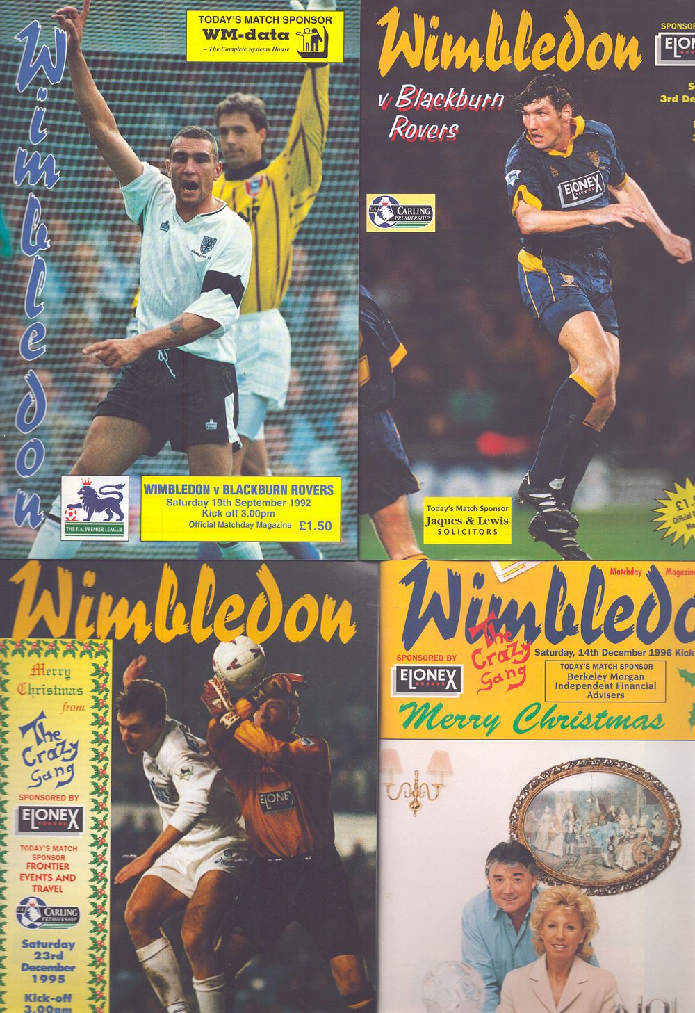 Lot 522: 4x Wimbledon matchday magazine, v Blackburn Rovers 19th...