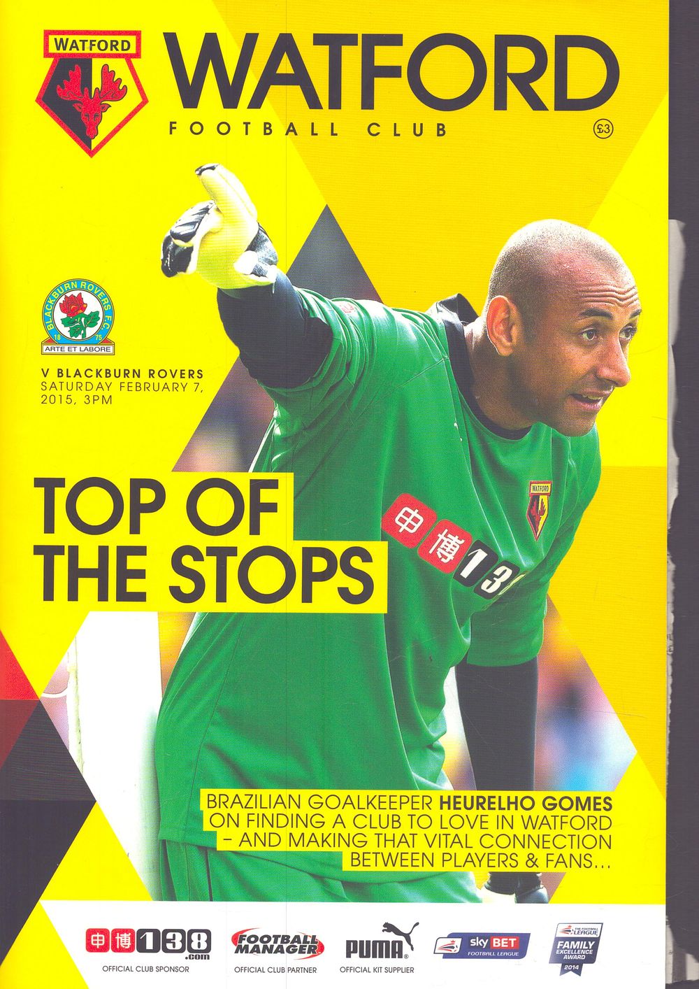 Lot 534: 1x Watford Top of the Stops v Blackburn...
