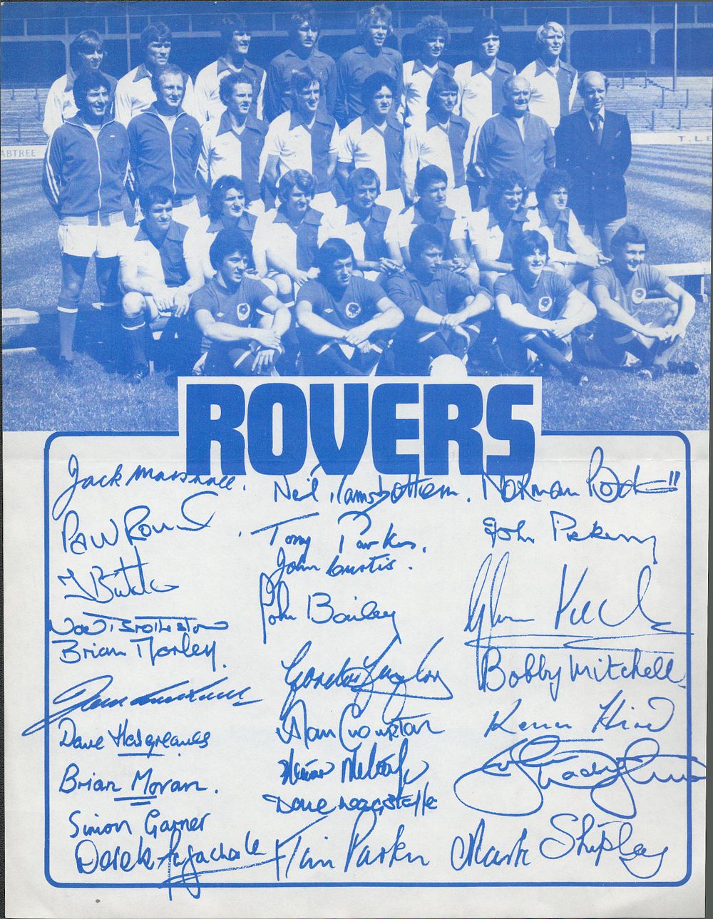 Lot 554: 1 x Blackburn Rovers 1970'S multiple signed Squad...