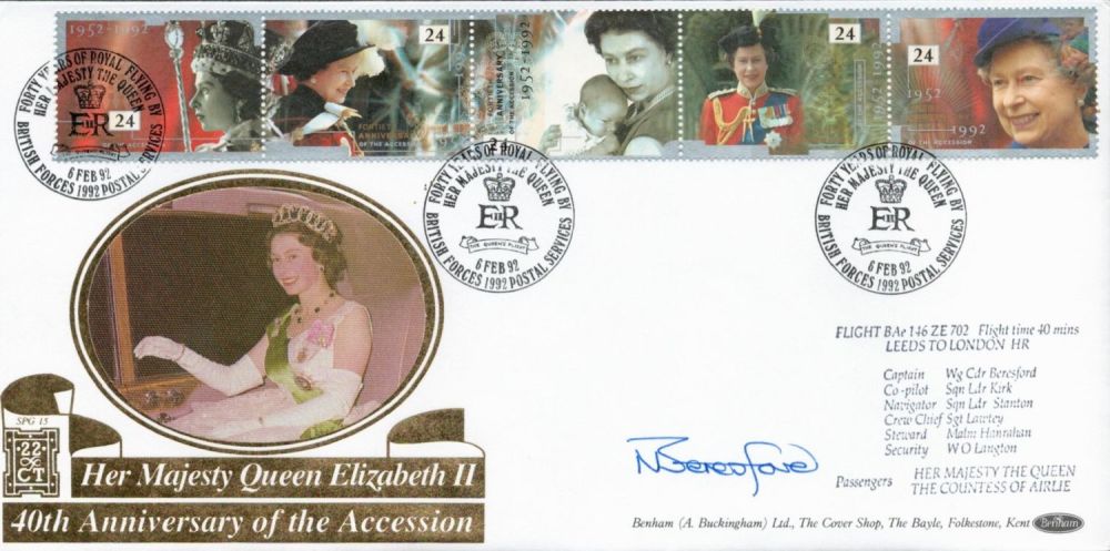 Lot 519: Wg Cdr N Beresford Signed HM Queen Elizabeth...