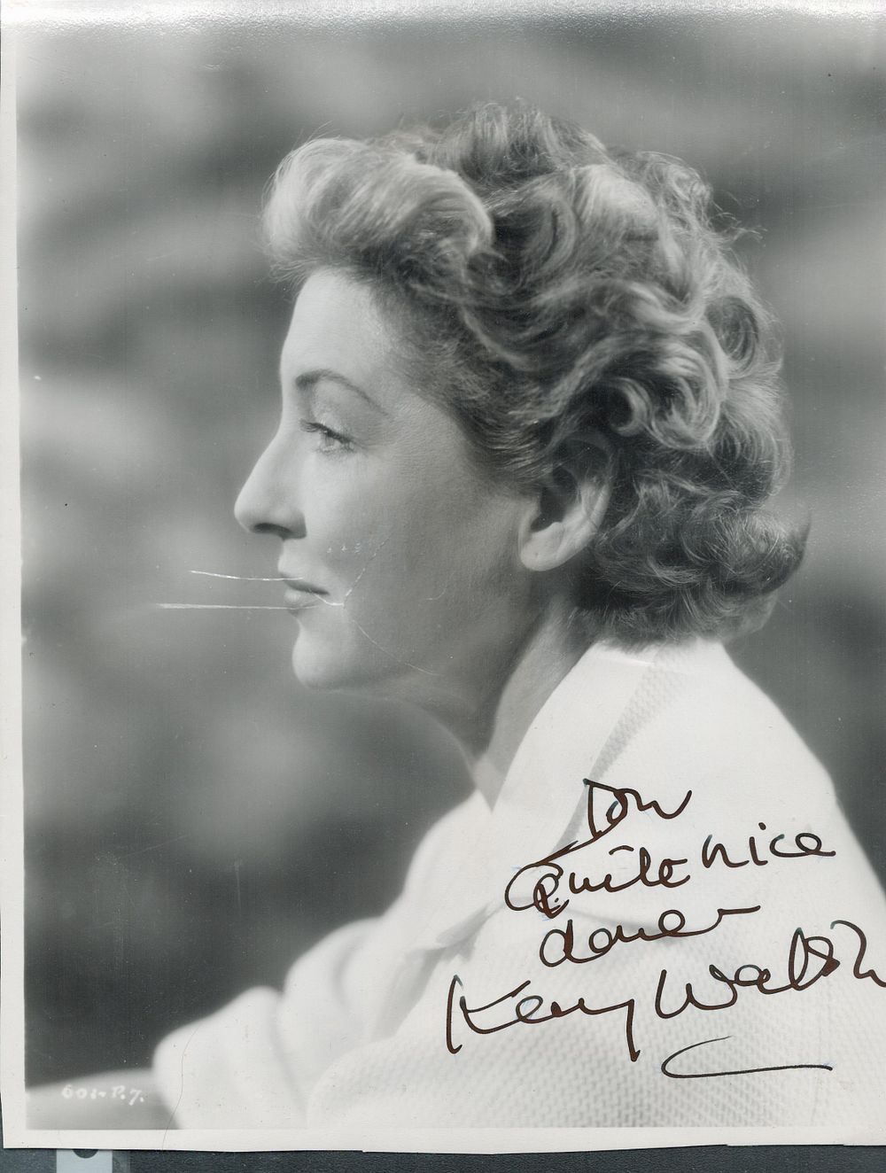 Lot 222: Kay Walsh signed 10x8inch black and white photo....