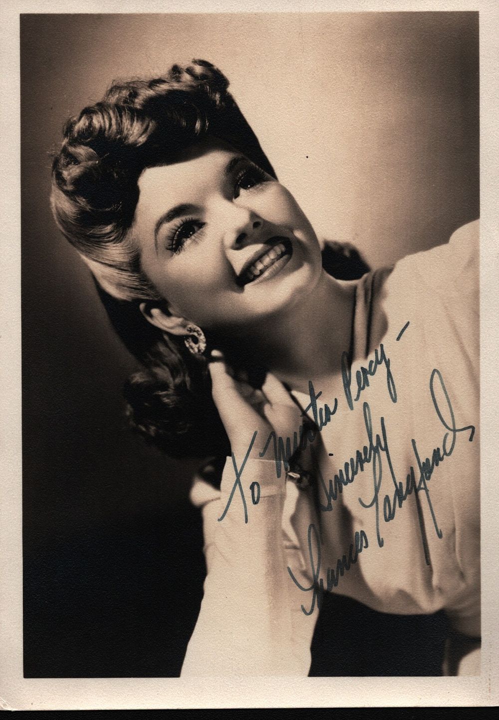 Lot 227: Francis Langford signed 7x5inch vintage photo. Dedicated. Good...