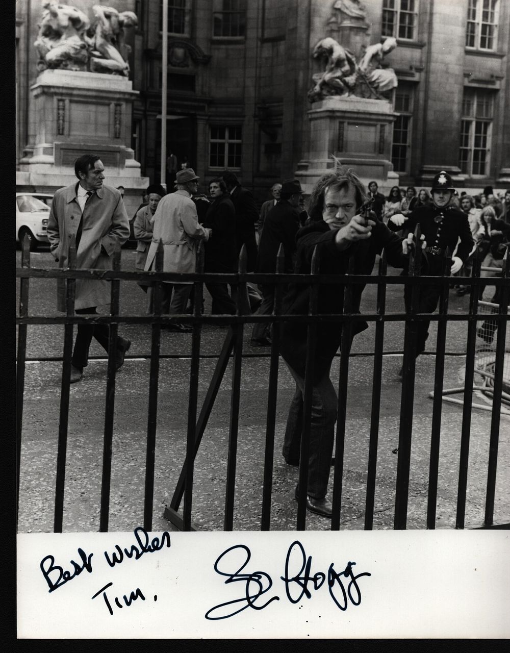 Lot 232: Ian Hogg signed 10x8inch black and white photo....