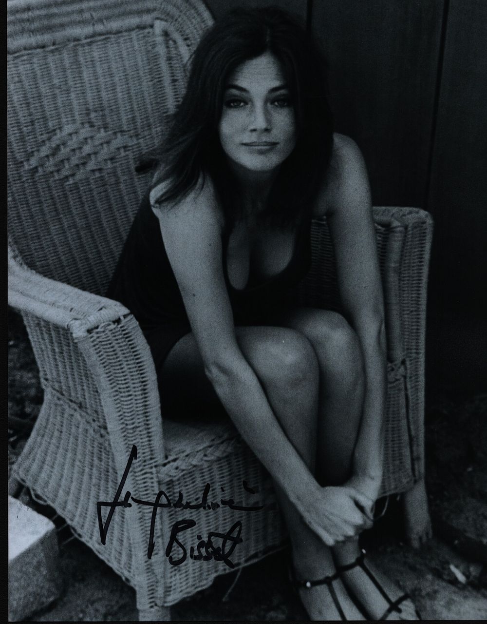 Lot 238: Jacqueline Bisset signed 10x8inch black and white photo....