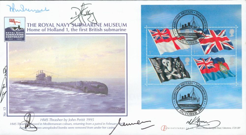 Lot 538: Royal Navy Submarine Museum Centenary 1901-2001 FDC Multi...