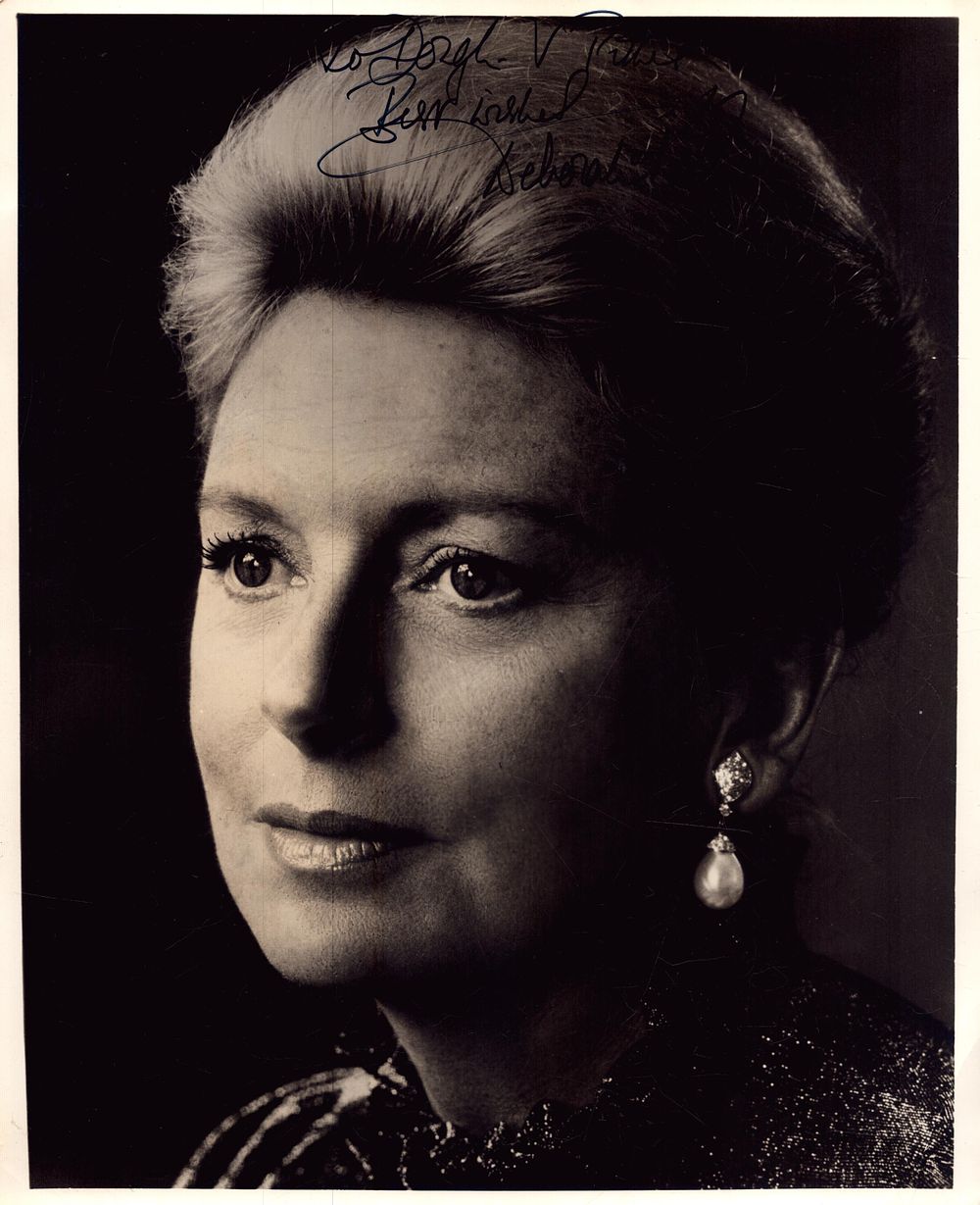 Lot 344: Deborah Kerr signed 10x8inch black and white photo....
