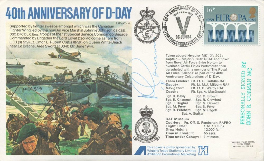 Lot 551: WW2 John R Gorman MC signed 40th Anniversary...