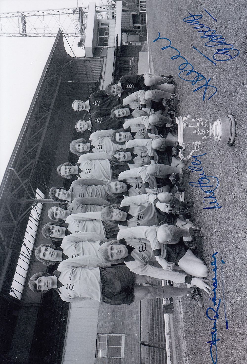 Lot 377: Autographed WOLVES 12 x 8 Photo : B/W,...