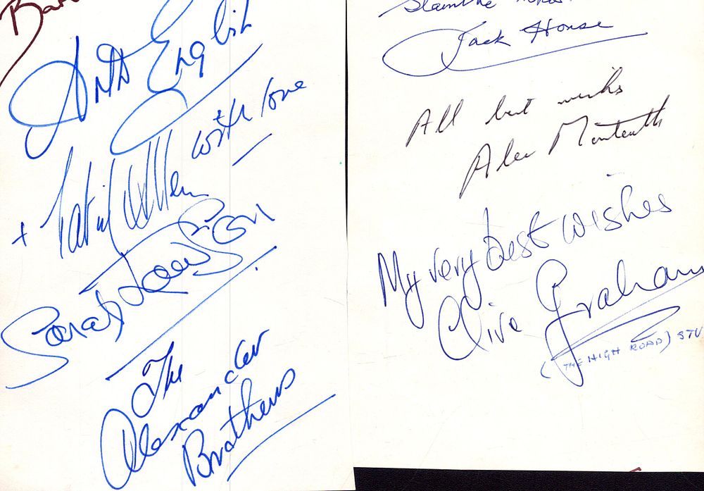 Lot 466: Entertainment Autograph Collection. 2 multi signed album pages....