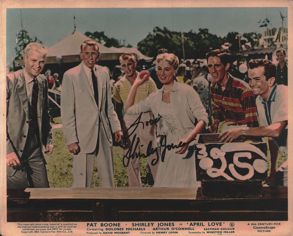 Lot 471: SHIRLEY JONES Actress signed ‘April Love’ 8x10 Lobby...