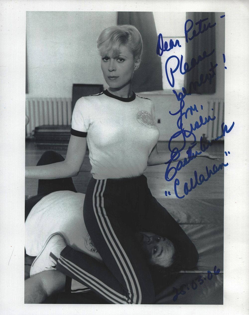 Lot 479: LESLIE EASTERBROOK Actress signed ‘Callahan’ Police Academy 8x10...