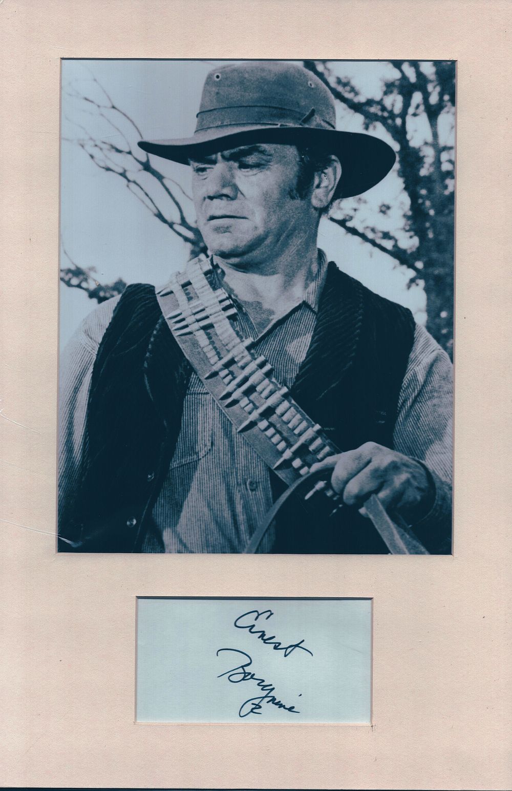Lot 486: ERNEST BORGNINE (1917-2012) Actor signed 10x15 mounted card...