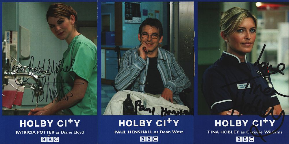 Lot 510: HOLBY CITY 3 signed Promo Photocards by Tina...