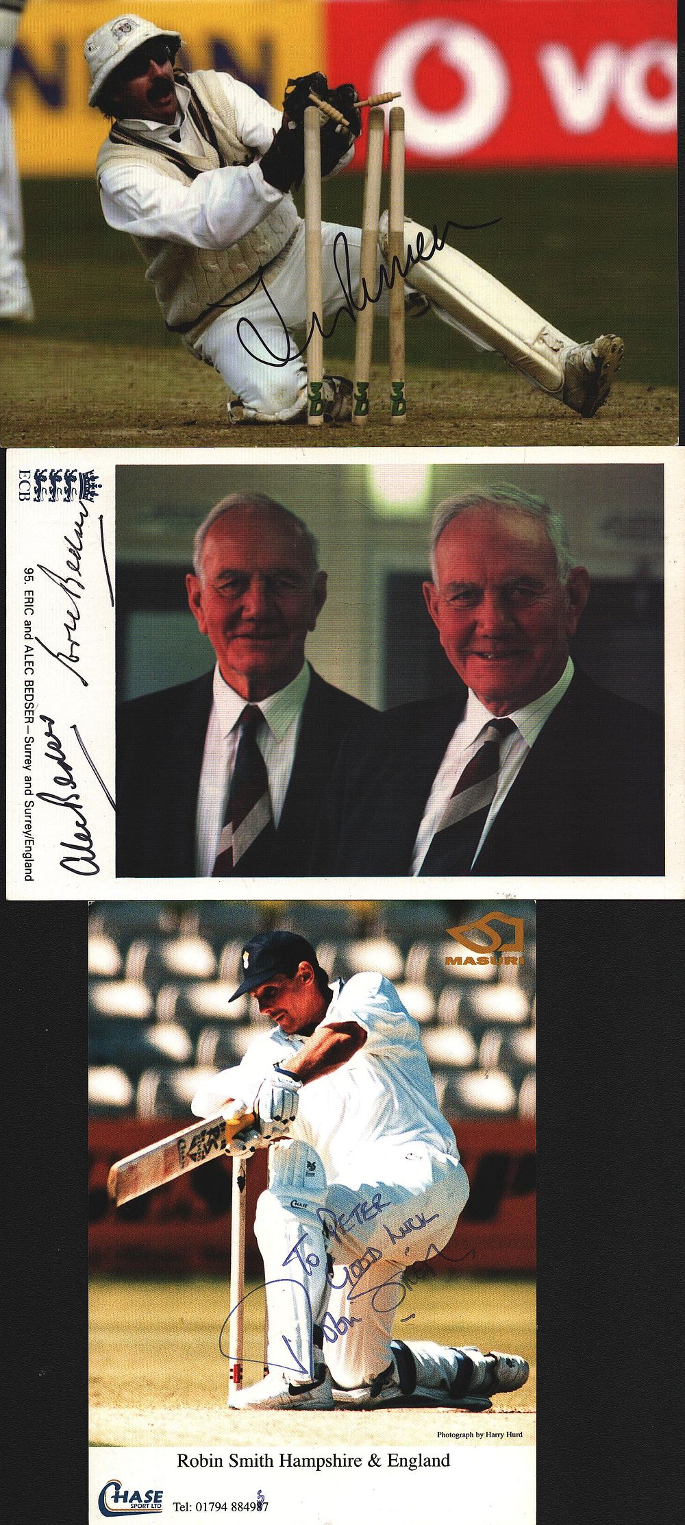 Lot 512: CRICKET 3 signed Photos by Jack Russell, Robin...