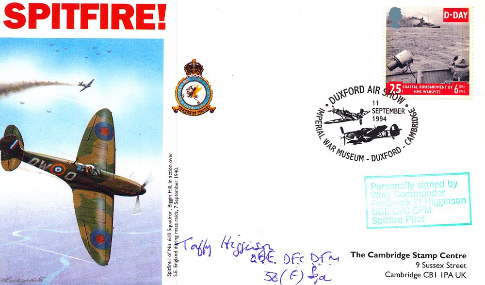 Lot 527: Wing Commander Frederick W Higginson OBE Spitfire Pilot...