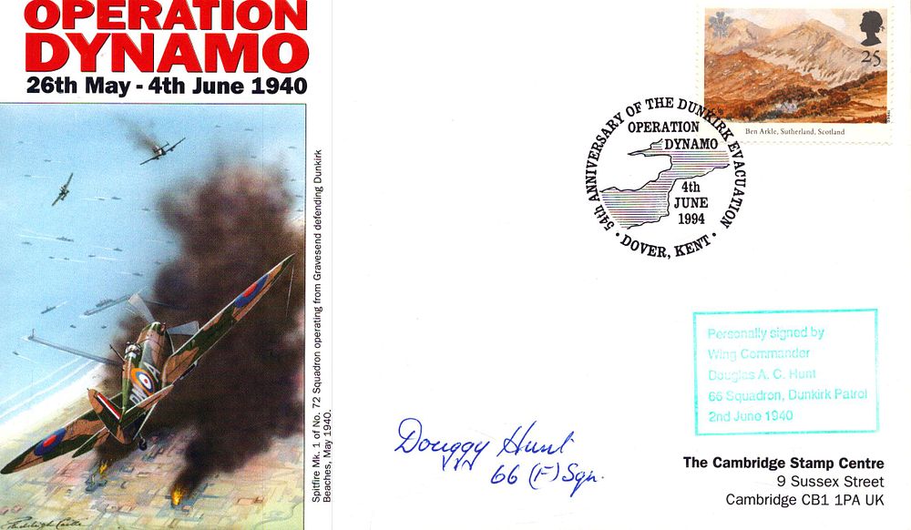 Lot 541: Wing Commander Dougals A.C. Hunt signed Operation Dynamo...