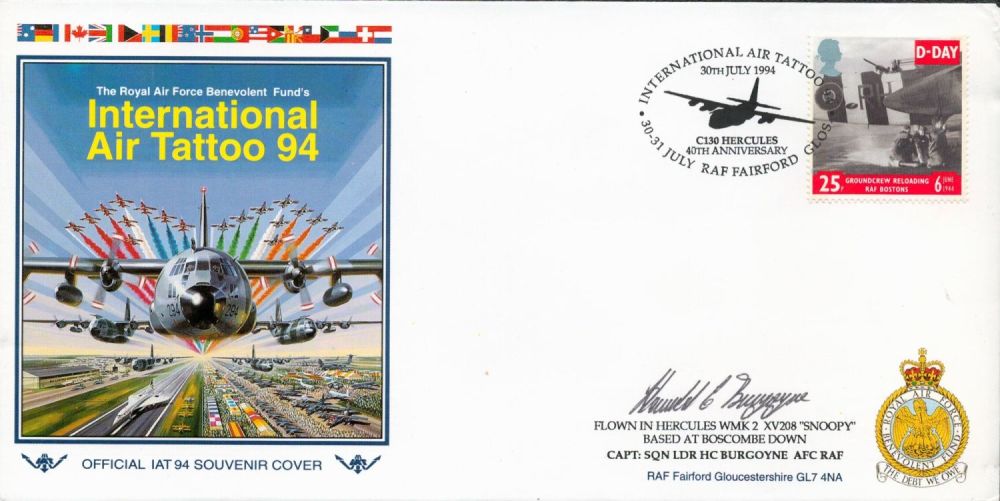 Lot 570: Sqn Ldr HC Burgoyne AFC Signed international Air...