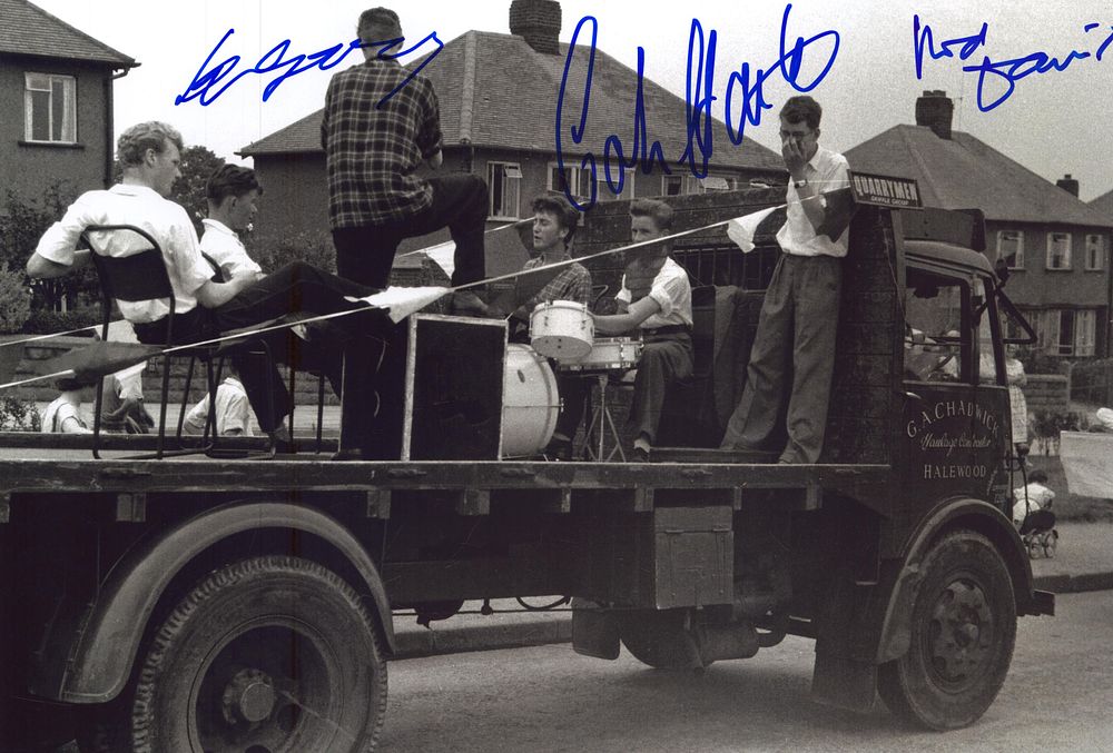 Lot 566: Colin Hanton, Len Garry, Rod Davis, The Quarrymen,...