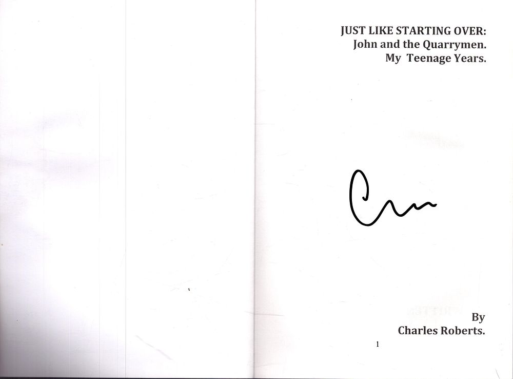 Lot 578: Chas Newby signed book, Just Like Starting Over,...