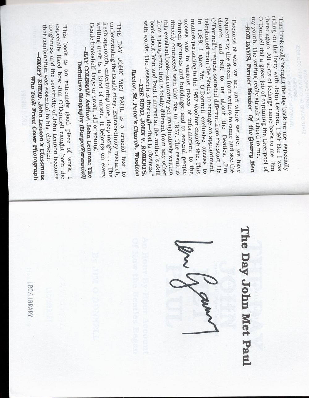 Lot 581: Len Garry signed, Beatles Book, The Day John...
