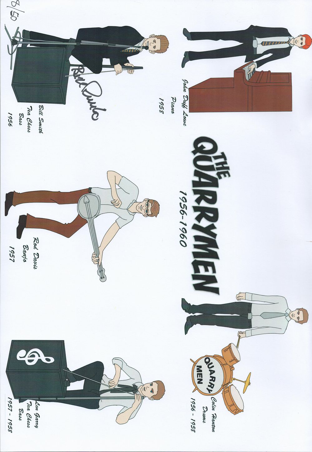 Lot 591: Bill Smith Quarrymen signed Poster 16x12. Good condition....